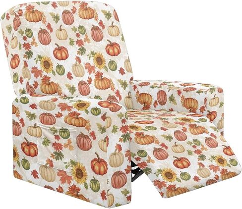 Recliner Covers Washable Stretchy Sofa Couch Slipcover Furniture Protector with Pockets for Living Room Home Decor, Purple Halloween Bats in Saudi Arabia