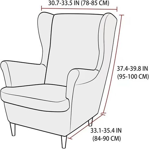 Wingback Chair Covers,Solid Color Wing Chair Slipcover with T-Cushion Cover,Stretch Non-Slip Wingback Armchair Slipcovers for Living Dining Room Wing Chair Home Decoration(Olive Green) in Saudi Arabia
