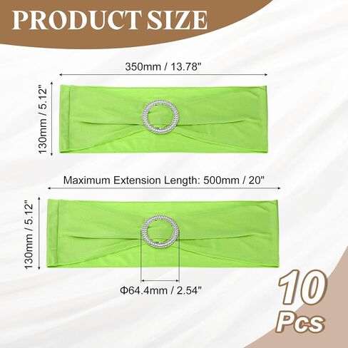 uxcell 10Pcs Chair Sashes Chair Bow, 350x130mm Polyester Stretch Band with Buckle Slider for Banquet Party Wedding Party Events (Dark Coffee) in Saudi Arabia