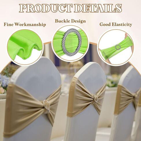 uxcell 10Pcs Chair Sashes Chair Bow, 350x130mm Polyester Stretch Band with Buckle Slider for Banquet Party Wedding Party Events (Dark Coffee) in Saudi Arabia