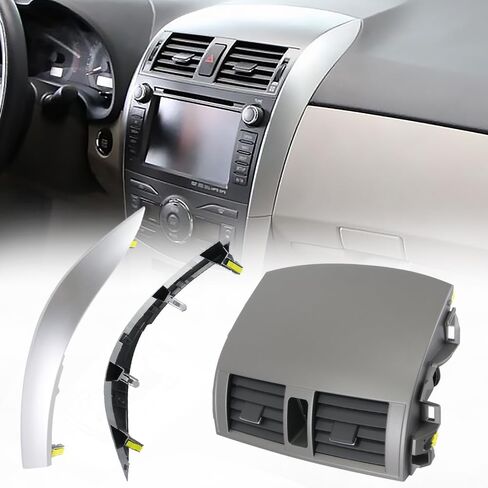 Center Dash A/C Outlet Vent Panel And Strip Trim Compatible with Toyota Corolla 2008-2013 Replaces 55670-02160 55663-02060 55435-02220 55436-02180 in Saudi Arabia