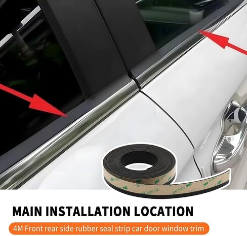 4M Front Rear Side Rubber Seal Strip Car Door Window Trim Self Compatible with Adhesive Weatherstrip Rubber Seal Protector Guard Strip in Saudi Arabia