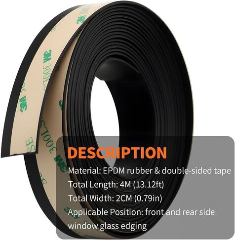 4M Front Rear Side Rubber Seal Strip Car Door Window Trim Self Compatible with Adhesive Weatherstrip Rubber Seal Protector Guard Strip in Saudi Arabia