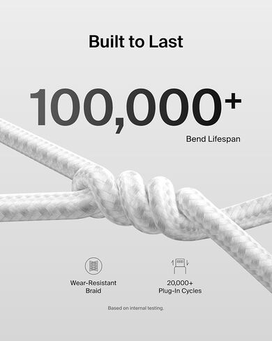 Belkin USB C to USB C 240W Cable 2 Pack, 6.6ft Fast iPhone Charger Cord | iPhone 15/16/17, Samsung Galaxy S26, Pixel 10, Airpods, iPad, Nintendo Switch 2, MacBook, Steam Deck, Travel, Chromebook in Saudi Arabia