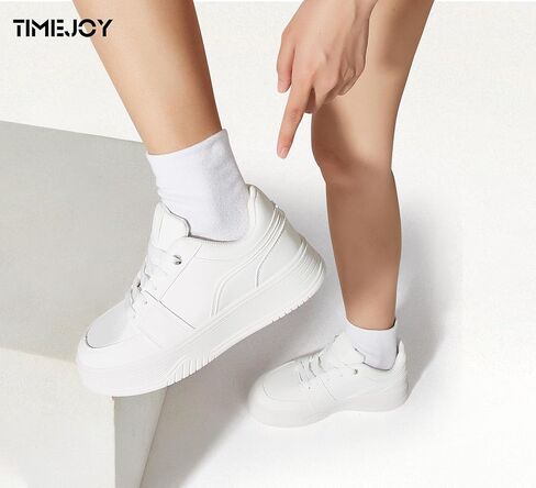 Women's Chunky Platform Sneakers Fashion Classic Tennis Shoes Lace-Up Non-Slip for Casual Walking & Light Sports in Saudi Arabia