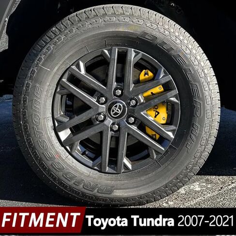 أغطية فرجار AOOA باللون الأخضر مع شخصيات سوداء أغطية فرجار الفرامل المصنوعة من الألومنيوم مناسبة لسيارة Toyota Tundra 2022-2025 (الأمامي والخلفي) in Kuwait