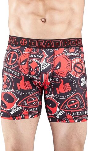 Marvel Comics Men's Deadpool Sticker Merc with a Mouth No-Fly Boxer Briefs in Saudi Arabia