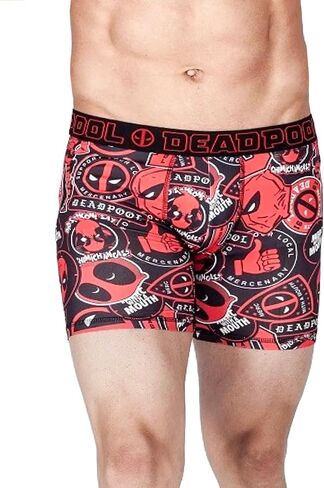 Marvel Comics Men's Deadpool Sticker Merc with a Mouth No-Fly Boxer Briefs in Saudi Arabia