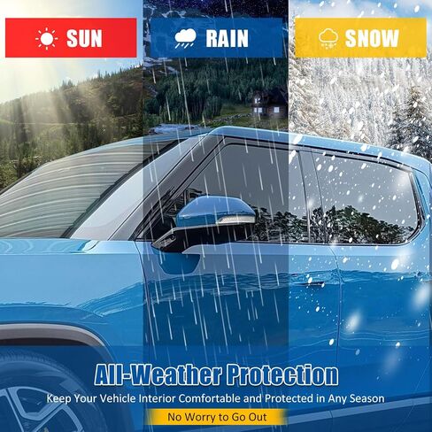FREEMOTOR802® Tape-on Side Window Visors Wind Deflectors Rain Sun Guards Vent Visors, Compatible with 2022-2025 Rivian R1T, Smoke/Tinted Acrylic 4PCS in Saudi Arabia