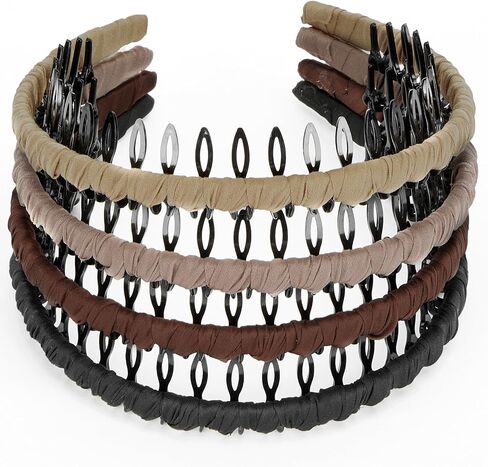 STHUAHE4PC مشط أسنان من الراتنج للحماية متعدد الألوان، طوق شعر، عصابة رأس، إكسسوارات شعر للإناث من بيوتي هير (4 ألوان) in Kuwait