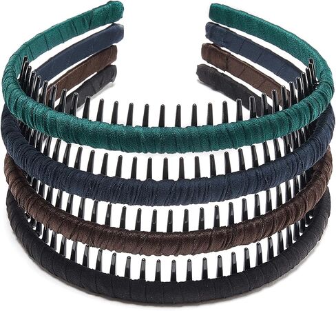 STHUAHE4PC مشط أسنان من الراتنج للحماية متعدد الألوان، طوق شعر، عصابة رأس، إكسسوارات شعر للإناث من بيوتي هير (4 ألوان) in Kuwait