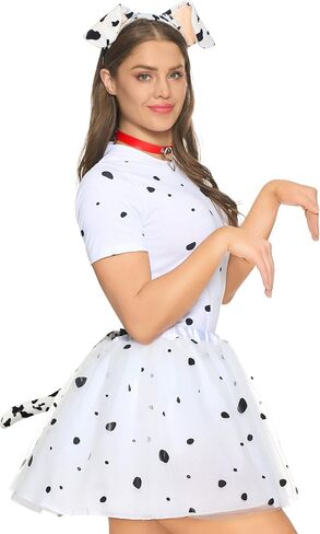 مجموعة إكسسوارات أزياء الهالوين القطة السوداء والثعلب الدلماسي من Spooktacular Creations مع عصابة رأس للأذنين وذيل ربطة عنق على شكل فيونكة in Saudi Arabia