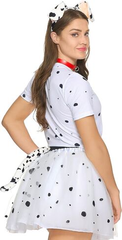 مجموعة إكسسوارات أزياء الهالوين القطة السوداء والثعلب الدلماسي من Spooktacular Creations مع عصابة رأس للأذنين وذيل ربطة عنق على شكل فيونكة in Saudi Arabia