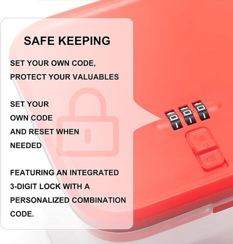 Clear Medicine Lock Box with code, Small Food Snack Phone medication Lock Boxes for Personal Items Combination Electronics Organizer,Phone Jail,Gaming Device Lockable Boxes in Saudi Arabia