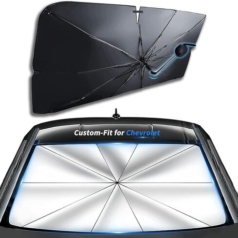 Custom-Fit for Chevrolet Windshield Sun Shade Umbrella, 360°Rotation Bendable Car Umbrella Sunshade Cover UV Block Car Front Window, Designed for Chevrolet Accessories (for Chevrolet Cruze) in Saudi Arabia