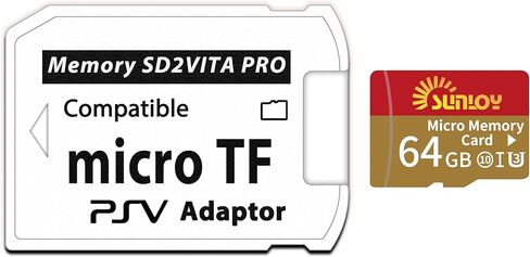 SD2VITA 6.0 PS VITA محول بطاقة الذاكرة مع بطاقة MICRO 64GB MICRO ، MicroSDXC UHS-I بطاقة ذاكرة فلاش مع محول بطاقة PSV Micro SD لـ PSV 1000/2000 PSTV FW 3.60 HENKAKU ENSO SYSTEM in Kuwait