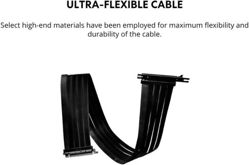 Lian Li Premium PCI-E 16x 4.0 Black Extender Riser Cable 900 مم ، اللون الأبيض -PW-PCIV-4-90X in Saudi Arabia