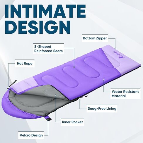 PTEROMY Sleeping Bags for Adults, Lightweight and Machine Washable, Water Resistant Backpacking Camping Sleeping Bag for Warm Cold Weather, Camping Essentials for Hiking Travel in Saudi Arabia