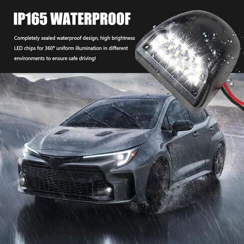 قطعتان من مجموعة مصابيح لوحة الترخيص LED الكاملة، استبدال مجموعة مصابيح اللوحة الخلفية للسيارة 6500K، ضوء علامة السيارة متوافق مع F150 F250 F350 Bronco Excursion in Kuwait