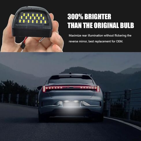 قطعتان من مجموعة مصابيح لوحة الترخيص LED الكاملة، استبدال مجموعة مصابيح اللوحة الخلفية للسيارة 6500K، ضوء علامة السيارة متوافق مع F150 F250 F350 Bronco Excursion in Kuwait