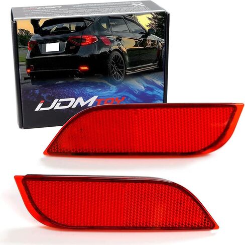 iJDMTOY Smoked Lens 26-SMD LED Bumper Reflector Lights Compatible With Subaru 2008-14 WRX/STI, 08-up Impreza, 13-up XV Crosstrek, Function as Rear Fog, Tail/Brake Lamps in Saudi Arabia