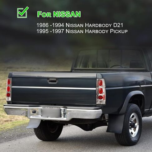 مصابيح خلفية Nixon للطرق الوعرة لسيارة Nissan Hardbody D21 SE XE 1986-1994 / Pickup SE XE 1995-1997 مصابيح خلفية للمصابيح الخلفية للسيارة استبدال مجموعة المصابيح الخلفية زوج واحد (غطاء أسود غير لامع/عدسة شفافة) in Kuwait