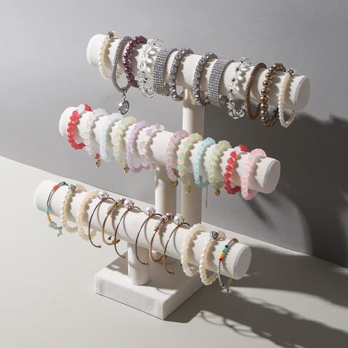 3 Tier Bracelet Holder,Bracelet Display Stand,Black Velvet Jewelry Organizer Displays for Necklace Scrunchies Watches Hair Ties. in Saudi Arabia