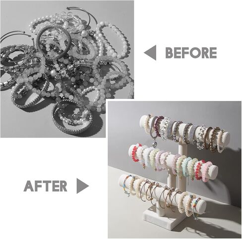 3 Tier Bracelet Holder,Bracelet Display Stand,Black Velvet Jewelry Organizer Displays for Necklace Scrunchies Watches Hair Ties. in Saudi Arabia