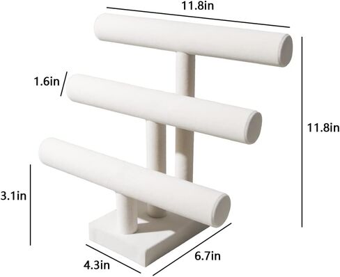 3 Tier Bracelet Holder,Bracelet Display Stand,Black Velvet Jewelry Organizer Displays for Necklace Scrunchies Watches Hair Ties. in Saudi Arabia