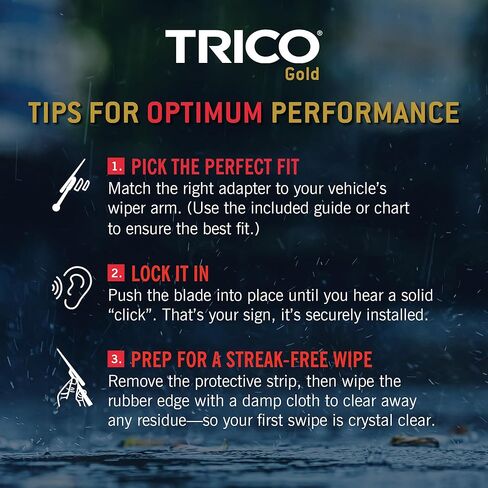 TRICO Gold™ (18-2824) 28 & 24 Inch Pack of 2 Automotive Replacement Windshield Wiper Blades for My Car Premium All Weather Beam Blade for Select Vehicle Models in Kuwait