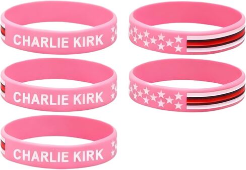 Charlie Kirk Bracelet for Women Man, Memorial Merch Patriot Pray Freedom Silicone Bracelets Rubber USA True Turning Point Jewelry Gift in Saudi Arabia