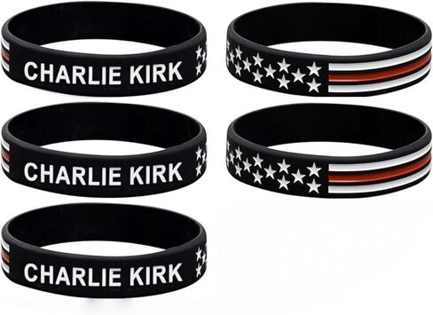 Charlie Kirk Bracelet for Women Man, Memorial Merch Patriot Pray Freedom Silicone Bracelets Rubber USA True Turning Point Jewelry Gift in Saudi Arabia