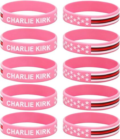 Charlie Kirk Bracelet for Women Man, Memorial Merch Patriot Pray Freedom Silicone Bracelets Rubber USA True Turning Point Jewelry Gift in Saudi Arabia