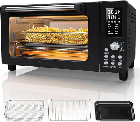 Nuwave Bravo Pro Convection Air Fryer Toaster Oven Combo, 2025 New and Improved, 10-in-1, 50°-450°F Temp Controls, Quick & Even Crisp Technology, 21Qt Capacity, Stainless Steel, PFAS Free in Saudi Arabia