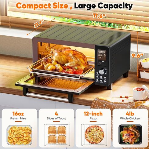 Nuwave Bravo Pro Convection Air Fryer Toaster Oven Combo, 2025 New and Improved, 10-in-1, 50°-450°F Temp Controls, Quick & Even Crisp Technology, 21Qt Capacity, Stainless Steel, PFAS Free in Saudi Arabia