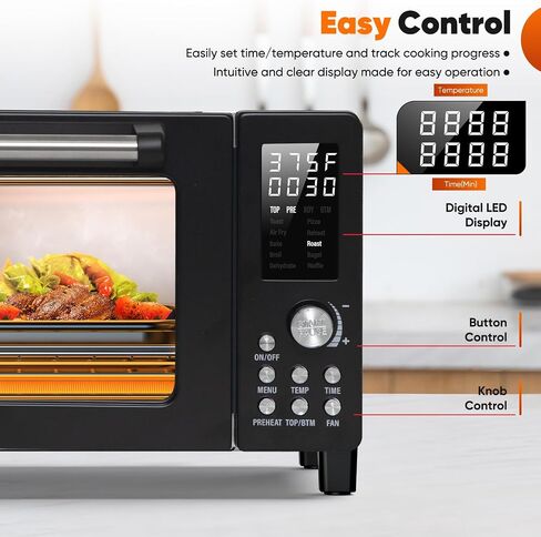 Nuwave Bravo Pro Convection Air Fryer Toaster Oven Combo, 2025 New and Improved, 10-in-1, 50°-450°F Temp Controls, Quick & Even Crisp Technology, 21Qt Capacity, Stainless Steel, PFAS Free in Saudi Arabia
