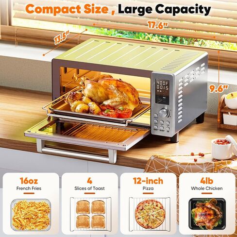 NUWAVE BRAVO PRO CENENTER AIR FRYER COMBO COMBO ، 2025 جديد ومحسّن ، 10 في 1 ، 50 ° -450 درجة فهرنه in Kuwait