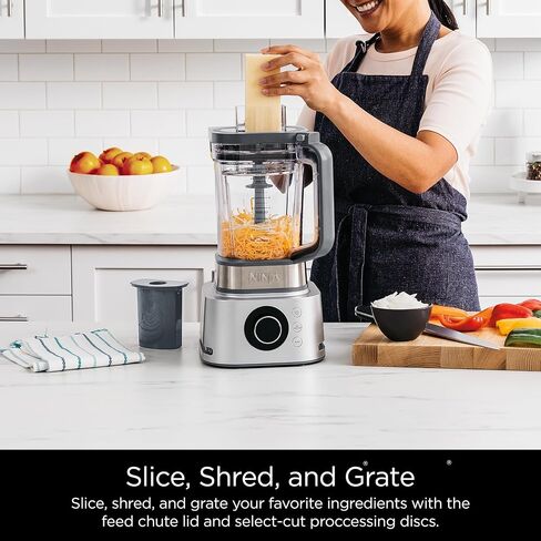 Ninja Blender, Compact Kitchen System, 1200W, 3 Functions for Smoothies, Dough & Frozen Drinks with Auto-IQ, 72-oz.* Blender Pitcher, 40-oz. Processor Bowl & 18-oz. Single-Serve Cup, Grey, AMZ493BRN in Saudi Arabia