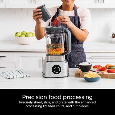 Ninja Blender, Compact Kitchen System, 1200W, 3 Functions for Smoothies, Dough & Frozen Drinks with Auto-IQ, 72-oz.* Blender Pitcher, 40-oz. Processor Bowl & 18-oz. Single-Serve Cup, Grey, AMZ493BRN in Saudi Arabia