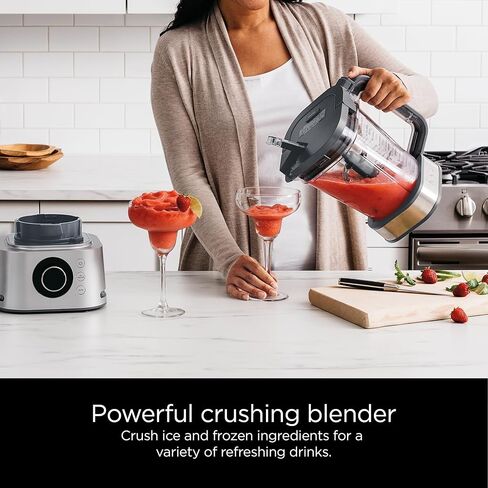 Ninja Blender, Compact Kitchen System, 1200W, 3 Functions for Smoothies, Dough & Frozen Drinks with Auto-IQ, 72-oz.* Blender Pitcher, 40-oz. Processor Bowl & 18-oz. Single-Serve Cup, Grey, AMZ493BRN in Saudi Arabia