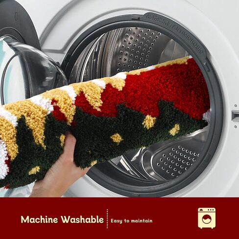 سجاد الحمام شجرة عيد الميلاد 16x24 بوصة، الشتاء لينة وماصة معنقدة عيد الميلاد ندفة الثلج حمام حصيرة غير زلة قابلة للغسل، عيد الميلاد ديكور الحمام البساط الأحمر عطلة الزينة in Kuwait