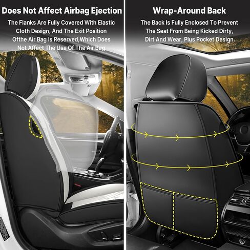 Seat Covers for Kia Sorento 2003-2025, Premium Leather Car Seat Protector, Waterproof, Airbag-Compatible & Durable Auto Interior Protection(5 Seats, Black&White, Standard) in Saudi Arabia