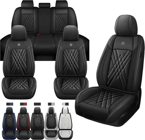 Seat Covers for Kia Sorento 2003-2025, Premium Leather Car Seat Protector, Waterproof, Airbag-Compatible & Durable Auto Interior Protection(5 Seats, Black&White, Standard) in Saudi Arabia