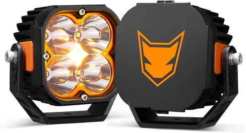 LIGHTFOX LED القرون الخفيفة المستديرة، 7053LM 5 بوصة LED القرون الطرق الوعرة ضوء القيادة مع العنبر DRL لتبديل بقعة شعاع التحرير والسرد شعاع، IP68 أضواء القيادة على الطرق الوعرة مطلق النار للشاحنات جيب ATV UTV بيك اب in Saudi Arabia