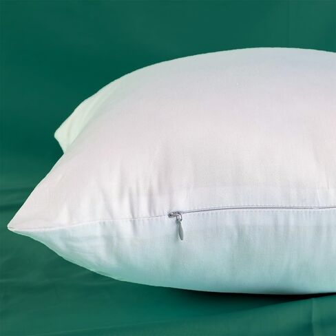 Extra Thick and Full Set of 2 Ultra Plump Cotton Fabric Throw Pillow Inserts, Filler for Decorative Cushion Cover, 18 X 18 Inches, There are Multiple Sizes to Choose from in Saudi Arabia