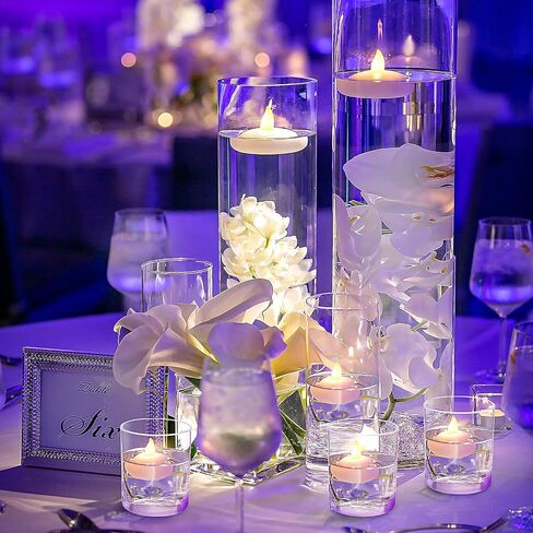 Honoson 24 Pack Flameless LED Floating Candles 1. 6'' Waterproof LED Floating Tealights Battery Water Activated Tealights for Weddings Pool Centerpiece Party Decor(Blue) in Saudi Arabia
