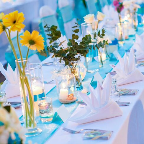 Honoson 24 Pack Flameless LED Floating Candles 1. 6'' Waterproof LED Floating Tealights Battery Water Activated Tealights for Weddings Pool Centerpiece Party Decor(Blue) in Saudi Arabia