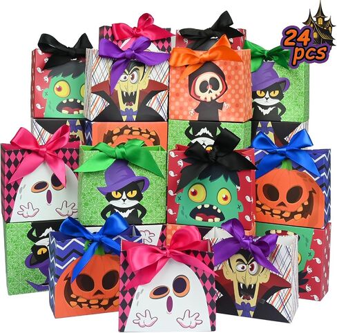 Nimbbex 24Pack Small Christmas Gift Bags,6 Designs Mini Xmas Gift Bags,5.1 * 4.5 * 2.2 Inch Christmas Goodie Bags with Ribbon,Christmas Bags for Gifts,Candy,Treat,Holiday,Eve in Saudi Arabia