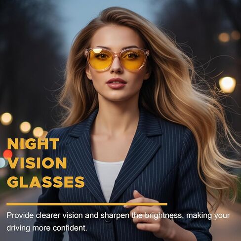 LVIOE Night Vision Glasses for Driving Women Men Yellow Glasses for Night Driving Anti Glare Polarized N8091 in Saudi Arabia