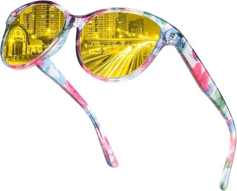 LVIOE Night Vision Glasses for Driving Women Men Yellow Glasses for Night Driving Anti Glare Polarized N8091 in Saudi Arabia